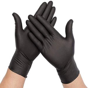 black industrial grade powder free nitrile gloves, 100/bx - 6mil - size large