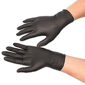 Black Industrial grade Powder Free Nitrile Gloves, 100/BX - 6mil - Size Large