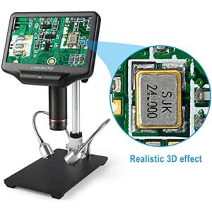HDMI Digital Microscope LINKMICRO LM407 7'' LCD Digital Microscope for Adults 270X Soldering Microscope with Screen 1080P Photo&Video Metal Stand UV Filter for PCB Repair SMD Soldering