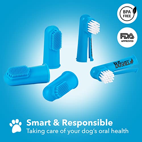 BOSHEL 8 Pc Finger Toothbrush for Dogs - Dog Toothbrush Kit Includes 6 Silicone Bristle + 2 Nylon Bristle Dog Finger Toothbrushes - Cat Toothbrush for Small & Large Pet - Dog Tooth Brush Oral Care Kit