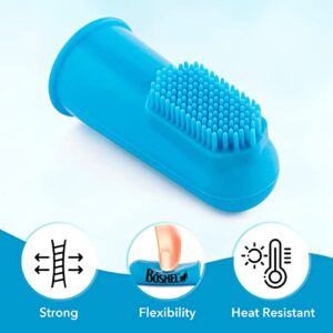 BOSHEL 8 Pc Finger Toothbrush for Dogs - Dog Toothbrush Kit Includes 6 Silicone Bristle + 2 Nylon Bristle Dog Finger Toothbrushes - Cat Toothbrush for Small & Large Pet - Dog Tooth Brush Oral Care Kit