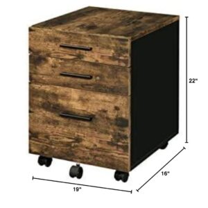 Acme Furniture Abner File Cabinet, Weathered Oak