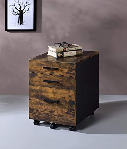 Acme Furniture Abner File Cabinet, Weathered Oak