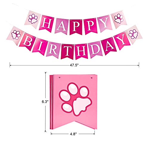 Neo LOONS Dog Birthday Bandana Set, Cute Dog Bow Tie Scarf Crown Hat Happy Birthday Banner for Dogs Birthday Party Supplies Decorations for Small Medium Pet Dog Puppy(Pink)