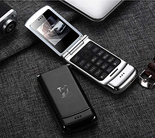 Ulcool V9 Smallest Flip Metal Body Dual Sim Card Luxury Mobile Cell Phone (Black)