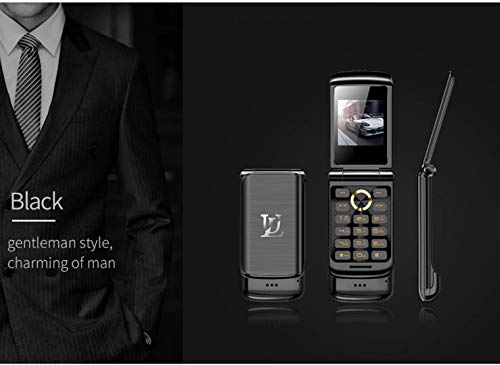 Ulcool V9 Smallest Flip Metal Body Dual Sim Card Luxury Mobile Cell Phone (Black)