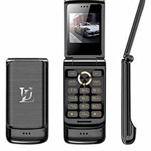 Ulcool V9 Smallest Flip Metal Body Dual Sim Card Luxury Mobile Cell Phone (Black)