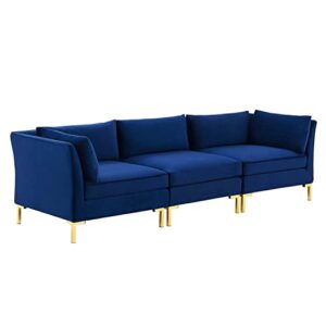 modway ardent performance velvet sofa, navy
