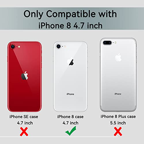 COOLQO Compatible for iPhone 8 /iPhone 7 /iPhone 6S/6 Case, with [2 x Tempered Glass Screen Protector] Clear 360 Full Body Coverage Hard PC+Soft Silicone TPU 3in1 Shockproof Phone Protective Cover