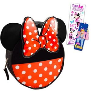 disney shop minnie mouse lunch box for girls kids bundle ~ premium insulated minnie mouse lunch bag with stickers and accessories (minnie mouse school supplies)