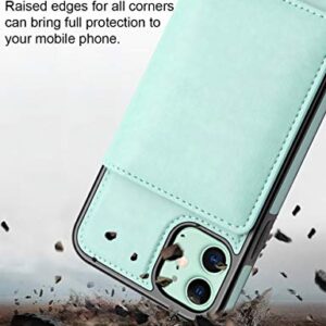 LakiBeibi Case for iPhone 11 Case with Card Holders, Dual Layer Lightweight Slim Leather iPhone 11 Wallet Case Flip Folio Magnetic Lock Protective Case for Apple iPhone 11 6.1 Inch (2019), Mint