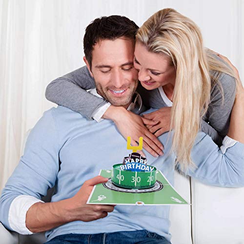 Oritouchpop Football Cake Pop Up Card 3D Happy Birthday Greeting Card Handmade Birthday Gift Sports Card For Him Her Father Husband Son Grandpa Men Boy Girl Children Women