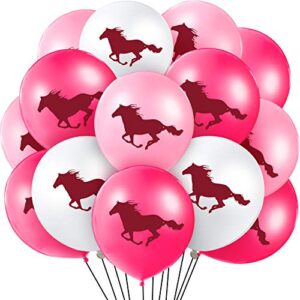 36 pieces horse latex balloons round cowgirl balloons multicolored horse themed balloon decorations for baby shower cowboy party favors, 12 inch