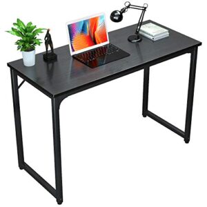 foxemart small computer desk 32 inch, small writing computer desk for small space, sturdy laptop study desk table modern simple style home office, black 