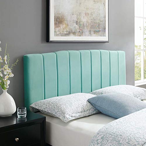 Modway Camilla Channel Tufted Performance Velvet Full/Queen Headboard in Mint
