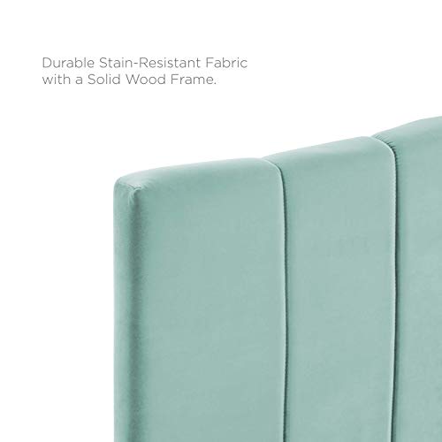 Modway Camilla Channel Tufted Performance Velvet Full/Queen Headboard in Mint