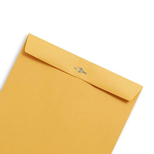 Blue Summit Supplies 100 9” x 12” Clasp Envelopes with Gummed Seal, Letter Size Clasp Mailing Envelopes Made From 28lb Kraft Paper, For Mailing Larger Papers or Magazine, Bulk 100 Pack