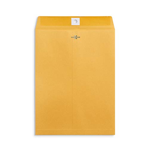 Blue Summit Supplies 100 9” x 12” Clasp Envelopes with Gummed Seal, Letter Size Clasp Mailing Envelopes Made From 28lb Kraft Paper, For Mailing Larger Papers or Magazine, Bulk 100 Pack