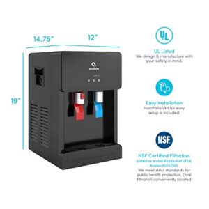 Avalon B8BLK Countertop Touchless Bottleless Water Cooler-2 Stage Water Filters and Installation Kit Included, NSF Certified, UL Approved, Black