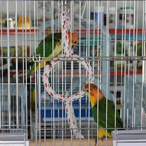 LeerKing Bird Perchs for Parrots, Conures,Cockatiels, Parakeets, Rope Perches for Bird Cages, Colorful Rope Chewing Swings Toys