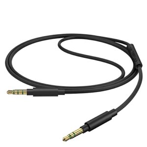 GEEKRIA Audio Cable with Mic Compatible with Sony WH-XB910N XB900N 1000XM5 1000XM4 1000XM3 WH-CH520 WH-CH720N WH-910N Cable, 3.5mm Aux Replacement Stereo Cord with Inline Microphone (4 ft/1.2 m)