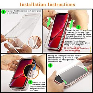 COOLQO Compatible for iPhone 8 Plus/iPhone 7 Plus/iPhone 6S/6 Plus Case, with [2 x Tempered Glass Screen Protector] Clear 360 Full Body Coverage Hard PC+Soft Silicone TPU 3in1 Phone Protective Cover