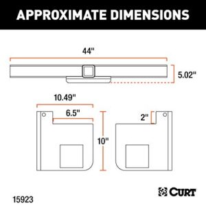 CURT 15923 Class 5 Weld-On Hitch, 2-1/2-Inch Receiver, Up to 20,000 lbs, 44-in Frames, 9" Drop