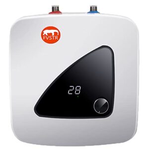 fvstr electric mini-tank water heater, 2.5-gallon point of use for instant hot water, 1440w, 120v - shelf, under sink, wall or floor mounted, etank series