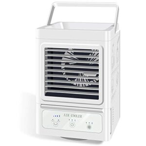 personal air cooler, 5000 mah battery operated 60° and 120°auto oscillation,portable air conditioner fan with 3 refrigeration and 3 wind speeds,ultra quite cooling fan for outdoor home and office