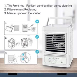 Personal Air Cooler, 5000 mAh Battery Operated 60° and 120°Auto Oscillation,Portable Air Conditioner Fan with 3 Refrigeration and 3 Wind Speeds,Ultra Quite Cooling Fan for Outdoor Home and Office