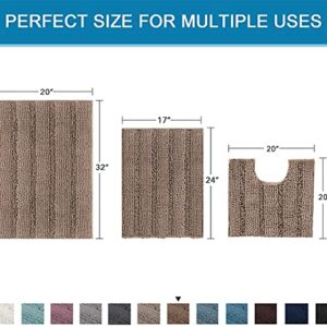 H.VERSAILTEX Item Striped Chenille Rug Pack 2-20" x 32"/17" x 24" and Pack 2-20" x 32"/20" x 20" Bundle