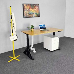 VWINDESK VJ205 Electric Height Adjustable Sitting Standing Desk Frame Sit Stand - Dual Motors 3 Stages Motorized Desk Base Only, Black