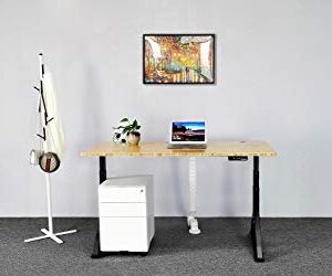 VWINDESK VJ205 Electric Height Adjustable Sitting Standing Desk Frame Sit Stand - Dual Motors 3 Stages Motorized Desk Base Only, Black