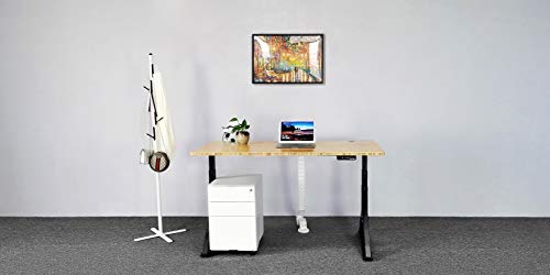 VWINDESK VJ205 Electric Height Adjustable Sitting Standing Desk Frame Sit Stand - Dual Motors 3 Stages Motorized Desk Base Only, Black