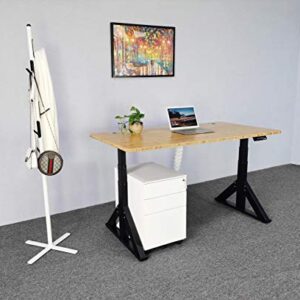 VWINDESK VJ205 Electric Height Adjustable Sitting Standing Desk Frame Sit Stand - Dual Motors 3 Stages Motorized Desk Base Only, Black