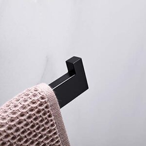 TASTOS Premium Stainless Steel Hand Towel Holder, Square Hand Towel Ring Heavy Duty Wall Mounted Modern Hand Towel Bar for Bathroom Kitchen, Matte Black