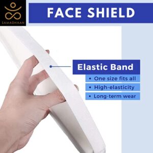 Protective Face Shield - Reusable 10 PC Unisex Face-Shield, All-Round Protection with Strap | Protects Face from Droplets and Saliva Clear Wide Visor Spitting | Transparent Shield for Home & Work