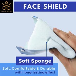 Protective Face Shield - Reusable 10 PC Unisex Face-Shield, All-Round Protection with Strap | Protects Face from Droplets and Saliva Clear Wide Visor Spitting | Transparent Shield for Home & Work