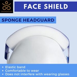 Protective Face Shield - Reusable 10 PC Unisex Face-Shield, All-Round Protection with Strap | Protects Face from Droplets and Saliva Clear Wide Visor Spitting | Transparent Shield for Home & Work