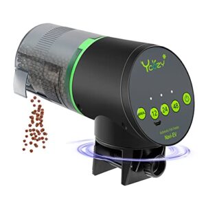 ycozy automatic fish feeder rechargeable with usb cable moisture-proof intelligent electric fish/turtle feeder for aquarium & fish tank intelligent timer fish food dispenser for vacation | navi-ev