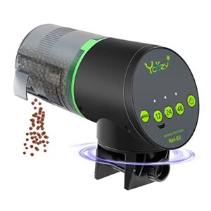 Ycozy Automatic Fish Feeder Rechargeable with USB Cable Moisture-Proof Intelligent Electric Fish/Turtle Feeder for Aquarium & Fish Tank Intelligent Timer Fish Food Dispenser for Vacation | Navi-EV