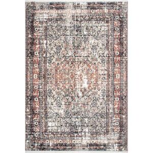 nuLOOM Charvi Distressed Medallion Fringe Area Rug, 9' x 12', Multi