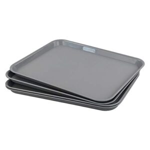gloreen rectangular fast food tray, cafe standard cafeteria serving trays, 17.2"x13.5", set of 4(grey)