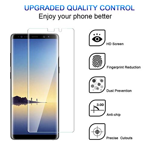 HATOSHI 3 Pack Screen Protector Designed for Samsung Galaxy Note 8, Flexible TPU Film, Full Coverage, Alignment Tool, Case Friendly HD Clear Protector for Samsung Galaxy Note 8