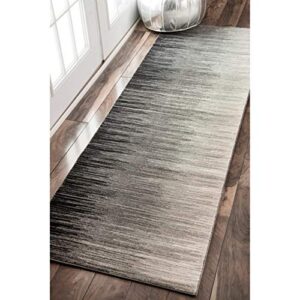 nuloom lexie ombre runner rug, 2' 6" x 6', black