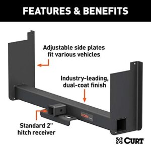 CURT 15928 Class 5 Weld-On Hitch, 2-Inch Receiver, 44-in Frames, 18" Drop, Black