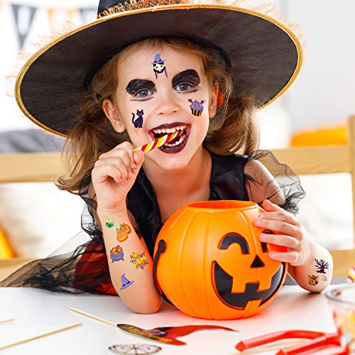 300+ Assorted Halloween Temporary Tattoos including 90 Glow in the Dark Tattoos (54 Designs) for Kids Halloween Trick or Treat Party Supplies, Class Hang out Give away Treat!