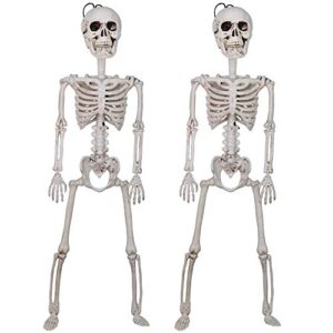 joyin 2 halloween decoration 24” pose-n-stay full body skeleton plastic bone with posable joints for pose skeleton indoor/outdoor spooky scene photo prop party favors décor