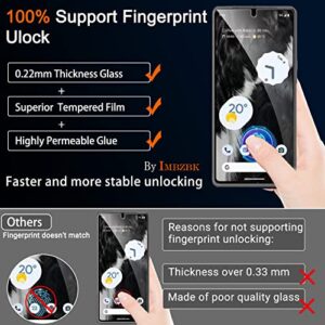 IMBZBK [4+4 Pack] for Google Pixel 7 Screen Protector 4 Pack 9H Tempered Glass 4 Pack HD Camera Lens Protector Cover Accessories Protection Case Friendly Mounting Frame Support fingerprint Rreader