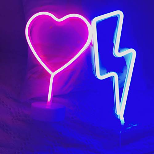 Nordstylee Neon Lightning Light Signs,Led Lightning Night Lights for Kid's Gift, Wall, Birthday Party, Christmas, Wedding Decoration(Blue)